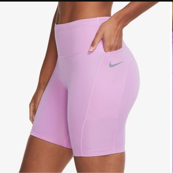 NIKE WOMEN'S ONE LOGO 7" MID-RISE RUNNING BIKING SHORTS SMALL - Picture 1 of 16